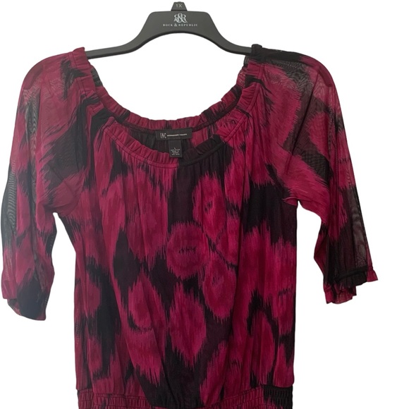 INC International Concepts Purple/Black Off The Shoulder Women’s Blouse - Picture 1 of 3